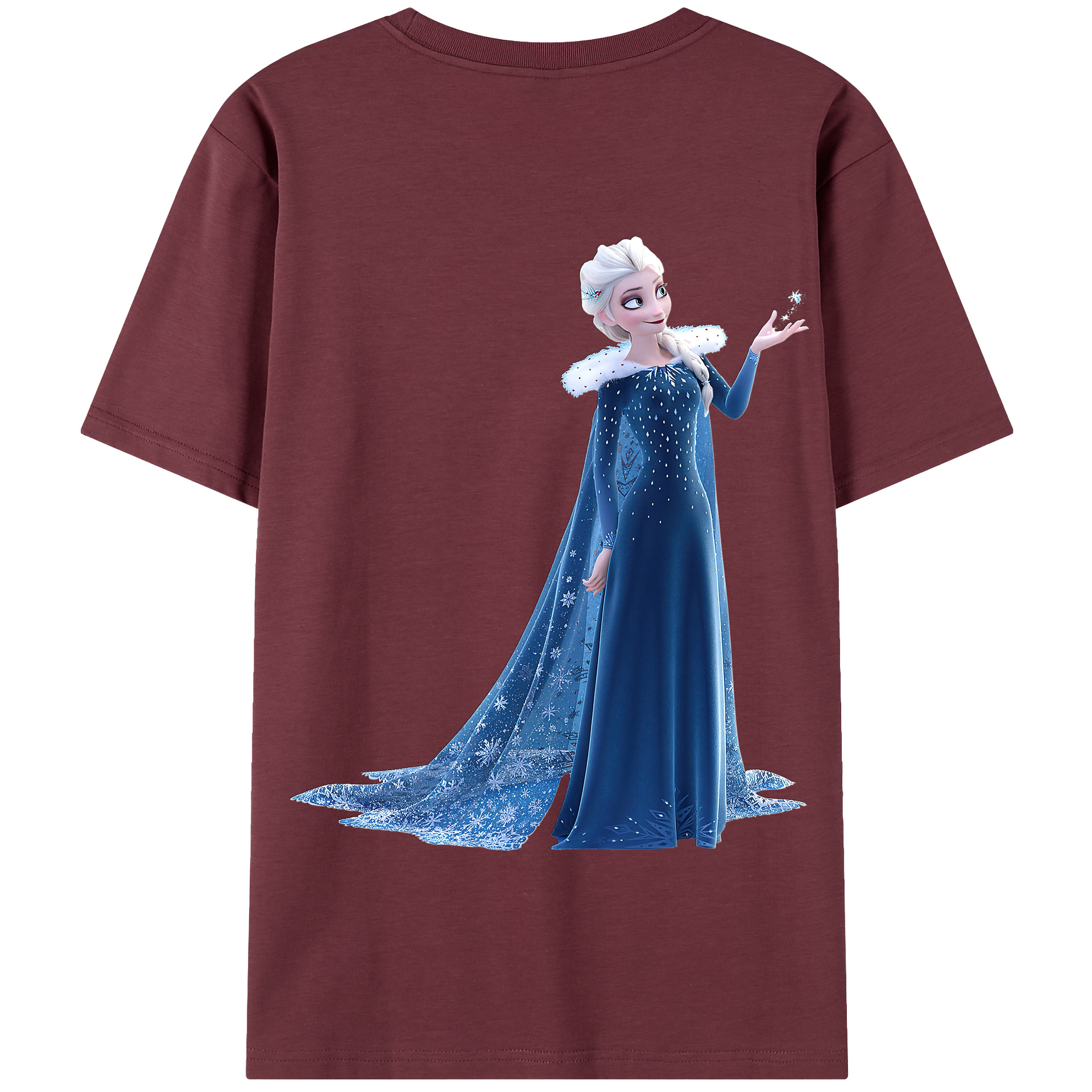 （画像用） アナと雪の女王 アンナ エルサ Frozen Anna Elsa 綿100％半袖Tシャツ（背面プリント）